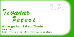 tivadar peteri business card